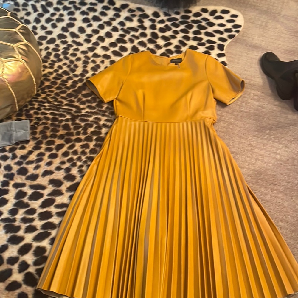 Gracia midi faux leather dress